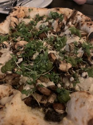 Black magic pizza at Pura Vita in Redondo Beach