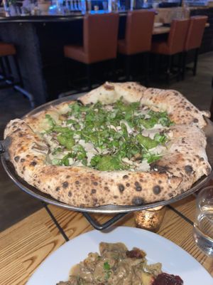 Bianca Black Magic Pizza: delicious white pizza with the perfect amount of toppings & flavors   at Pura Vita in Redondo Beach