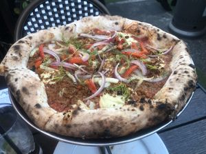 Fennel and sausage pizza  at Pura Vita in Redondo Beach