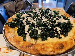 Truffle kale pizzaa  at Pura Vita in Redondo Beach