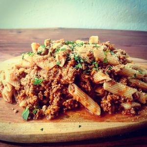Pasta Bolognaise 100% plant-based 😮 at E.P's Takeaway in Copenhagen