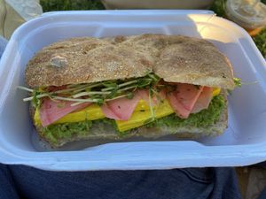 The “Pea's Knees” Sandwich (Sandwich Of The Month Special). at Algorithm Food Truck in Philadelphia