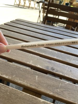 Eco friendly straw  at Millow Kitchen in Yokohama