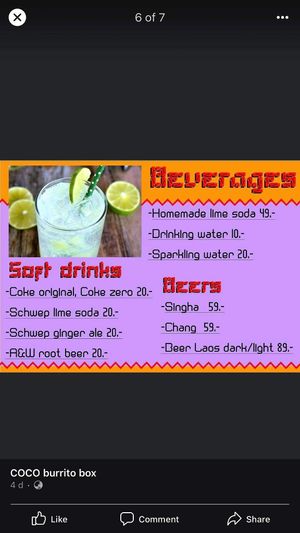 Drinks at COCO Burrito Box in Chiang Mai