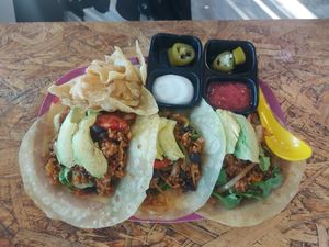 Veg avocado tacos at COCO Burrito Box in Chiang Mai