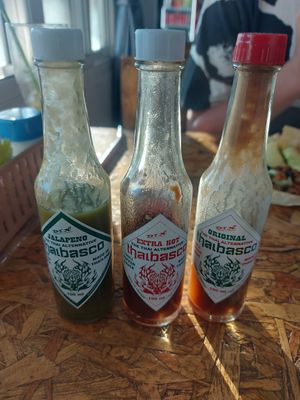 Local hot sauce at COCO Burrito Box in Chiang Mai