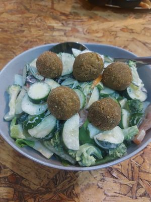 Falafel hummus bowl at COCO Burrito Box in Chiang Mai