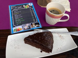 The best vegan chocolate cake in Sámara. So delicious. You don’t think it’s vegan.  at Sweeties by Celia in Samara