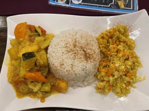 Vegan curry  at Sweeties by Celia in Samara