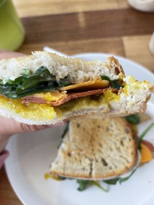 Vegan ham sandwich   at Soul Sisters Café in Camberwell
