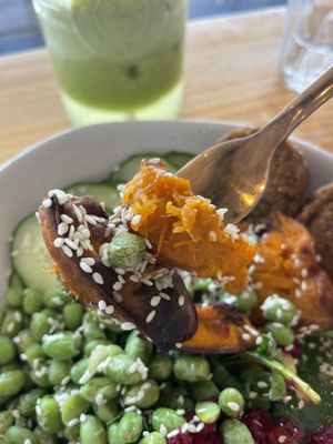 Pumpkin and edamame   at Soul Sisters Café in Camberwell