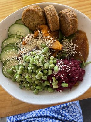 Goodness salad with falafell  at Soul Sisters Café in Camberwell