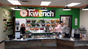 The Kwench Juice Cafe signature WALL at Kwench Juice Cafe in Sedalia