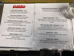 Food menu part 1 as of 2021-06-12 at Don't be Chick'n in San Jose