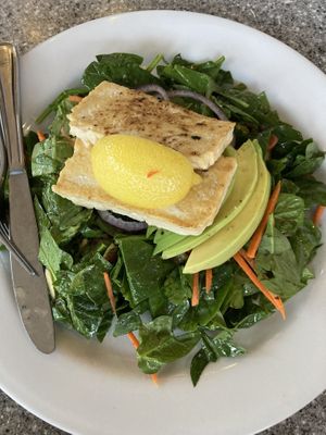 Spinach salad with added tofu   at Pineapple's in Hilo
