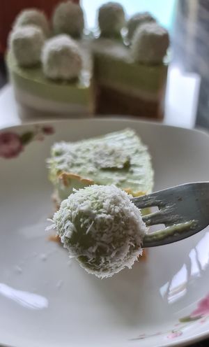 Raw Pandan Coconut Gula Melaka Vegan Cake at Cake Botanica in Central Singapore