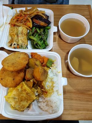 look at that portion. one dish without rice. at Veggie Factory 素食工房 in Kowloon