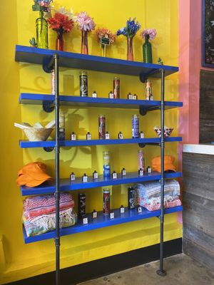 Falsa blankets, oils and candles for sale  at Sugar Taco in Sherman Oaks