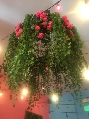 ceiling 'chandelier'  at Sugar Taco in Sherman Oaks