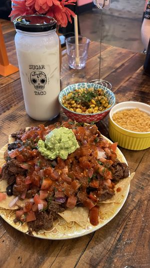 Not enough actual nachos in the nachos this time😄 at Sugar Taco in Sherman Oaks