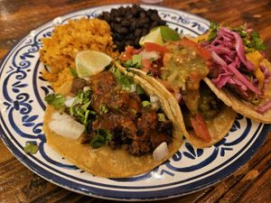 Three Taco plate at Sugar Taco in Sherman Oaks