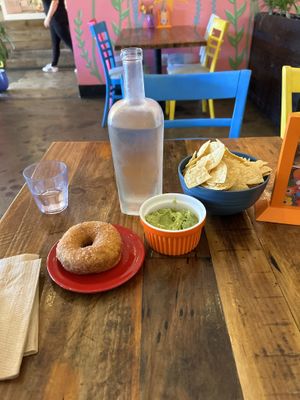 Churro donut with regular size guacamole and chips    at Sugar Taco in Sherman Oaks