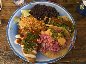3 taco plate (potato, tofu, and seitan) 😋  at Sugar Taco in Sherman Oaks