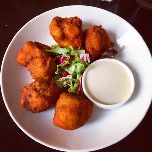 buffalo crushed cauliflower ";wings";  at Candle Cafe in New York City