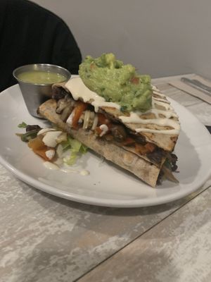  quesadilla with mushrooms at Candle Cafe in New York City