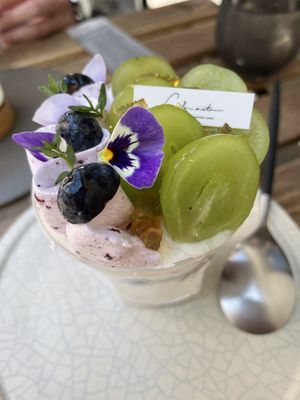 The blueberrys with shine muscat!🫐🍇  at VeganCafe Sister in Osaka