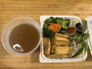Vegan pho with fried tofu  at UnPhogettable in North Bend