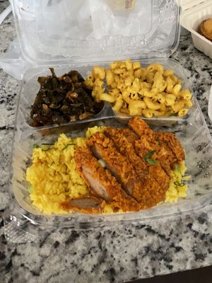 Fried chikn plate at Pure Soul in Durham