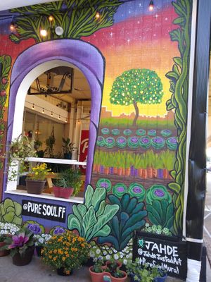 On the patio. at Pure Soul in Durham