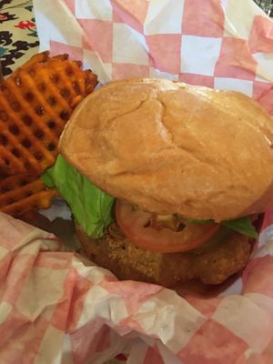 The Kind Chicken Sandwich!! Yum 😋💗  at Pure Soul in Durham