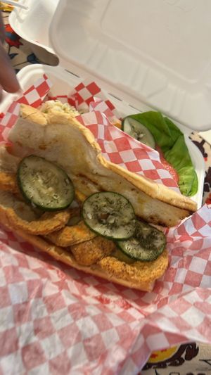 Shrimp hoagie (comes with coleslaw)  at Pure Soul in Durham