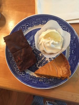 Rocky road fudge, lemon cupcake, sweet potato pie  at Pure Soul in Durham
