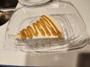 Cheese cake with Carmel at Pure Soul in Durham