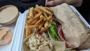 Poboy with cheese fries at Pure Soul in Durham