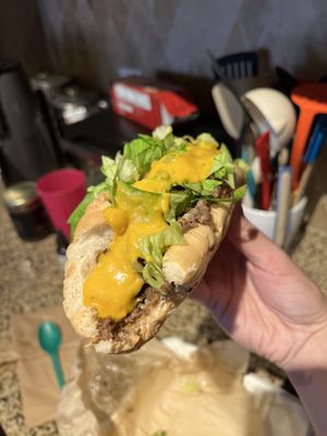 Impossible Philly Cheesesteak (Pro Tip, Order the Cheese Fries as Your Side and DRENCH Your Sammy in It 🤤)  at Pure Soul in Durham