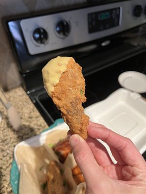 Fried Drumstick Dipped in Honey Mustardd  at Pure Soul in Durham