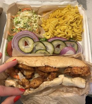 V po boy, Mac, and Cole slaw - all gf   at Pure Soul in Durham