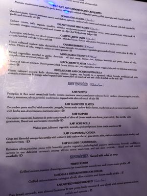 Menu   at Caravan of Dreams in New York City