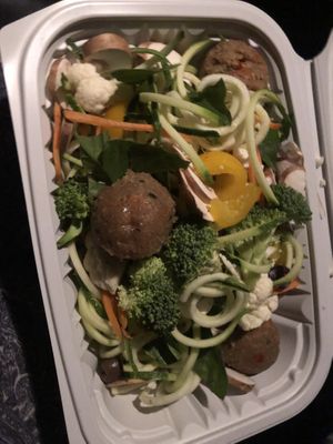 Raw zucchini garden pasta 🍝   at Caravan of Dreams in New York City