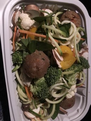 Raw zucchini garden pasta 🍝   at Caravan of Dreams in New York City