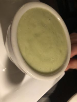 Raw avocado coconut soup   at Caravan of Dreams in New York City