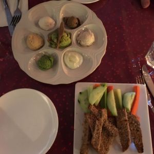 veggie sampler plate at Caravan of Dreams in New York City