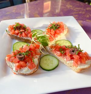 Spanish Bruschetta at Caravan of Dreams in New York City
