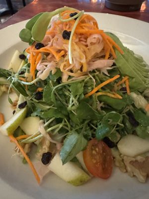 Watercress Salad with house-made kraut, walnuts, currants, avo...  at Caravan of Dreams in New York City