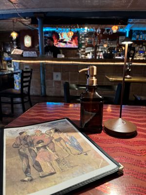 Low lighting, Latino and French music   at Caravan of Dreams in New York City