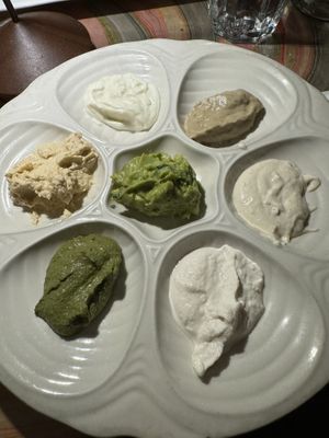 Caravan sampler (miso tahini was the best)  at Caravan of Dreams in New York City